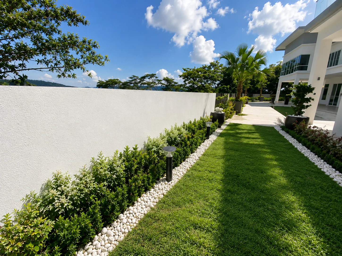 Boundary landscape and privacy planting around a residential garden